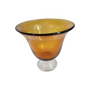 Vintage Amber Glass Compote